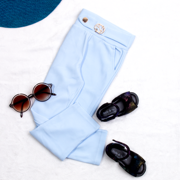 Girl Ice Blue Fancy Clip Pant