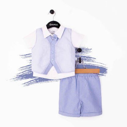 Baby Boy 2 Piece Set Formal Blue Stripes