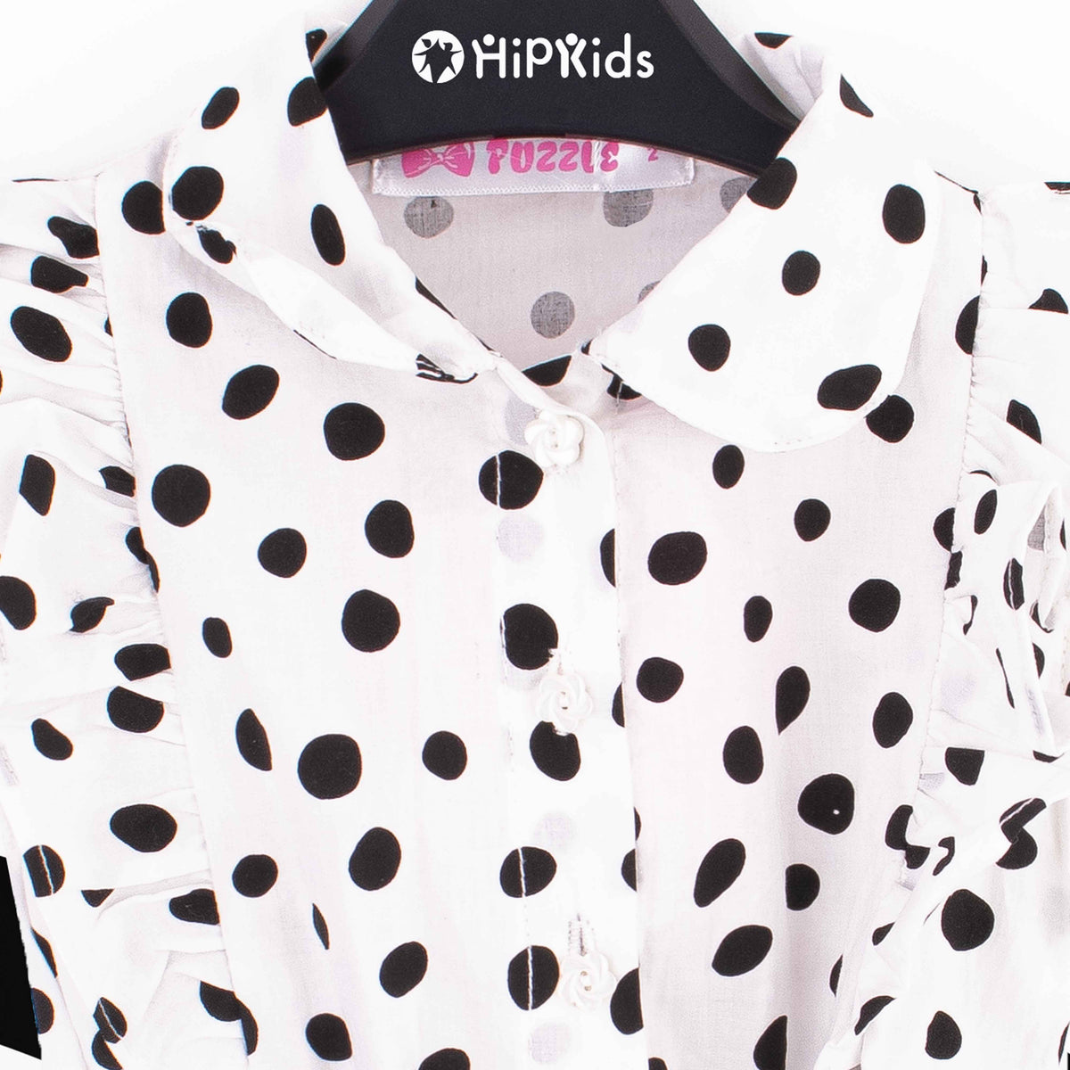 Baby Girl Black Polka dots Print Jumpsuit