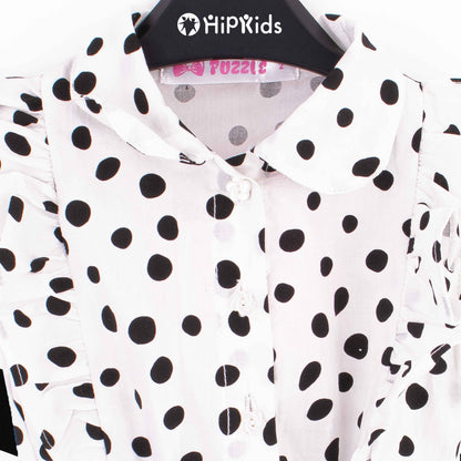 Baby Girl Black Polka dots Print Jumpsuit