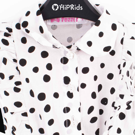 Baby Girl Black Polka dots Print Jumpsuit