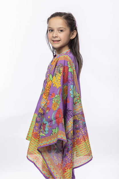 3Pcs Printed Lawn Suit PURPLE SKU : 3PCS-033