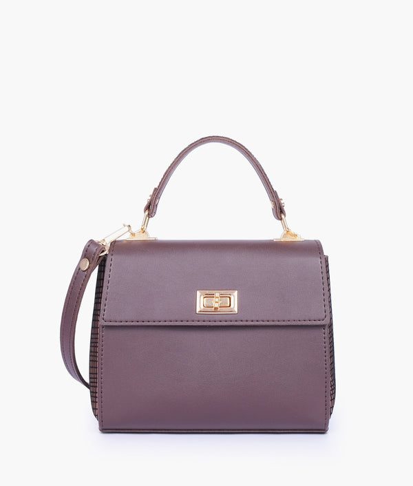 RTW Creation - Dark brown criss-cross top-handle bag