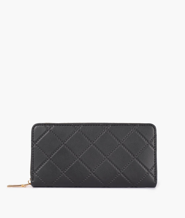 RTW Creation - Black quilted pattern wallet