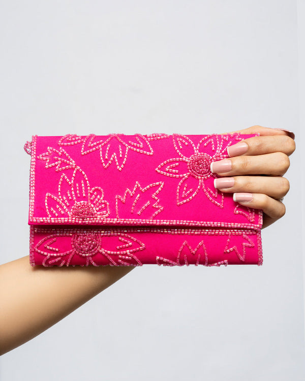 Pink Clutch with Handwork_PINK