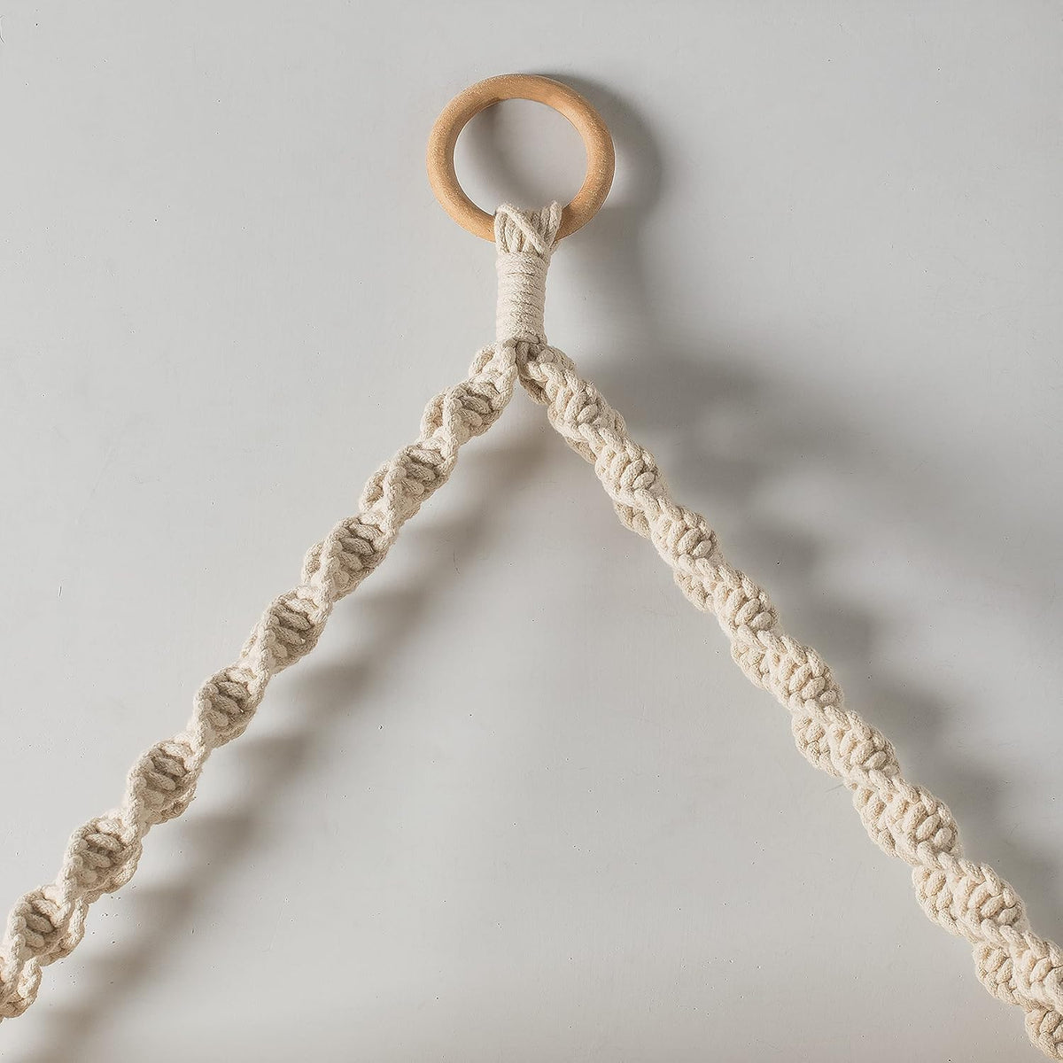3-Tier Macrame Floating Wall Shelf Hanging Wooden Shelves