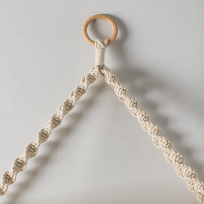 3-Tier Macrame Floating Wall Shelf Hanging Wooden Shelves