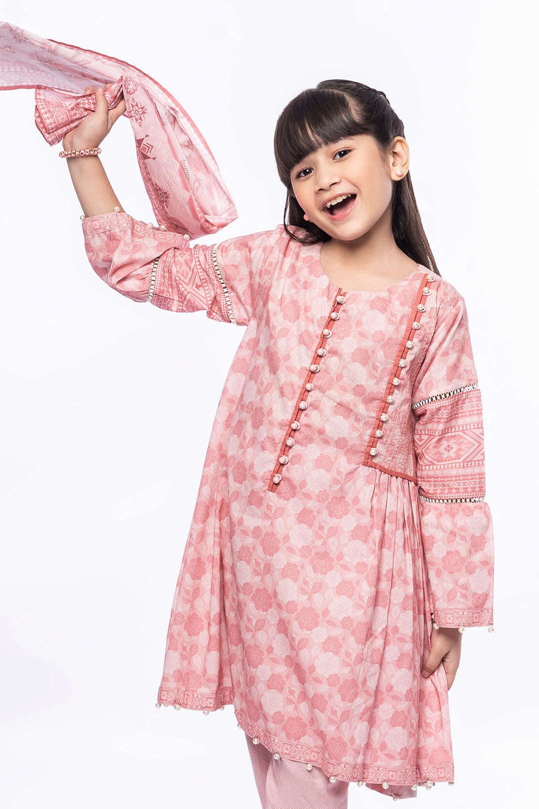 3PCS Digital Printed Lawn Shirt, Dupatta & Cotton Trouser SKU: SFRK-011