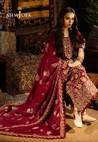 AJKT-08 EMBROIDERED SELF TWILL 3 PCS