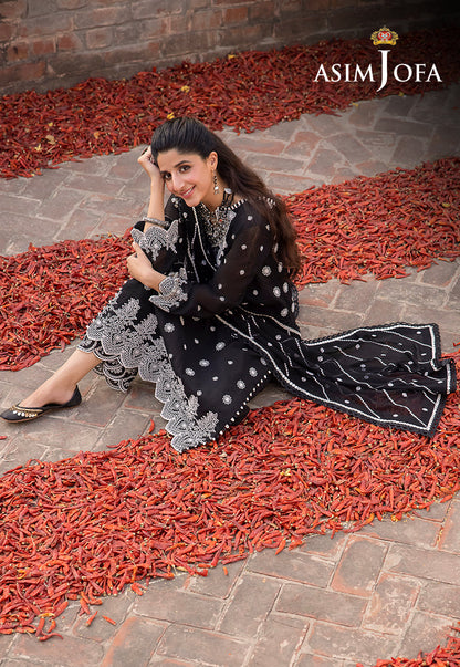 AJSW-19 EMBROIDERED LAWN SILK 3 PCS