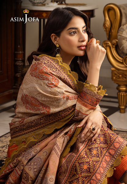 AJIWP-12 EMBROIDERED KHADDAR STITCHED 3 PCS