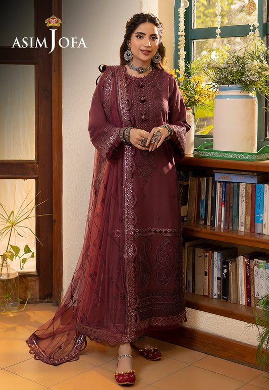 AJSW-10 EMBROIDERED LAWN SILK 3 PCS