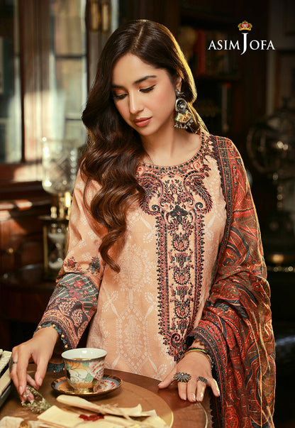 AJAWP-03 EMBROIDERED KARANDI STITCHED 3 PCS