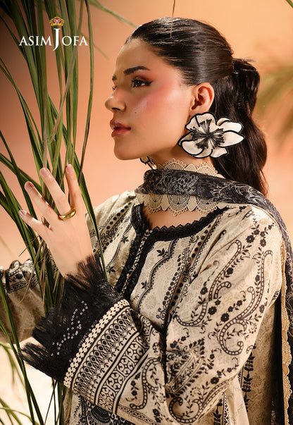 AJUBU-18 Printed Embroidered Lawn 2 Pcs
