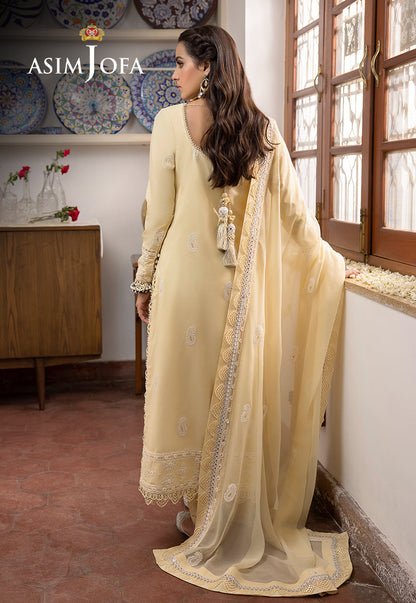AJSW-09 EMBROIDERED LAWN SILK 3 PCS