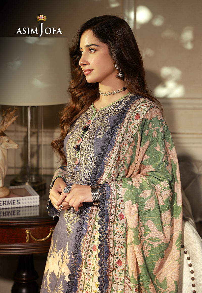 AJAWP-06 EMBROIDERED KARANDI STITCHED 3 PCS