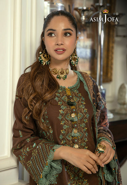 AJAWP-01 EMBROIDERED KHADDAR STITCHED 3 PCS