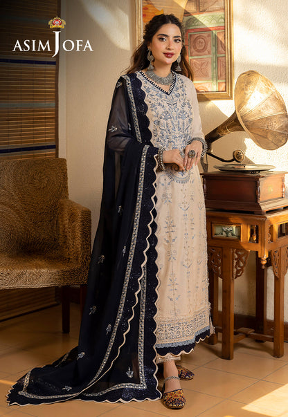 AJSWP-17 EMBROIDERED LAWN SILK STITCHED 3 PCS