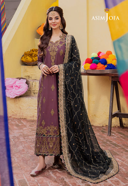 AJAB-17 EMBROIDERED LAWN SILK 3 PCS