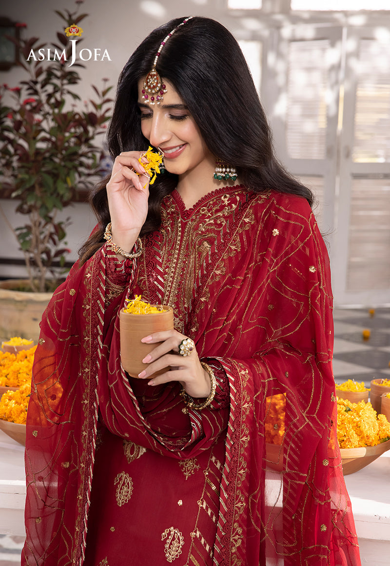 AJABP-24 EMBROIDERED LAWN SILK 3 PCS STITCHED