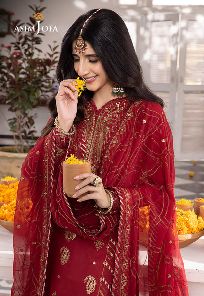 AJABP-24 EMBROIDERED LAWN SILK 3 PCS STITCHED