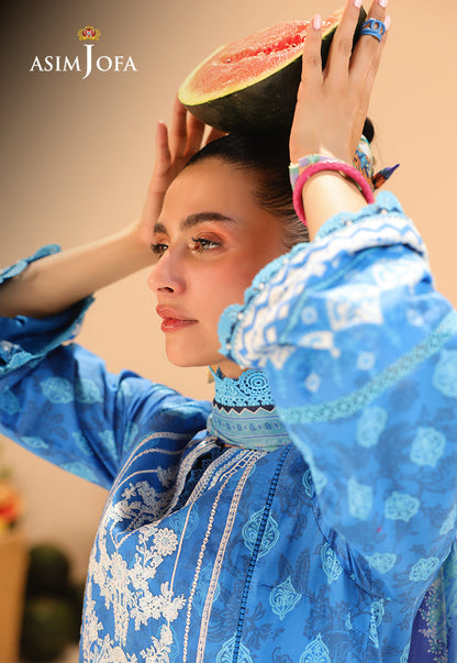 AJUBU-24 Printed Embroidered Lawn 3 Pcs