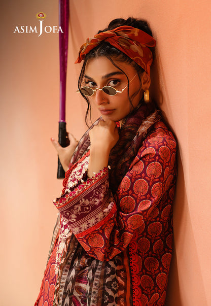 AJUBU-26 Printed Embroidered Lawn 3 Pcs