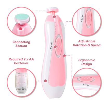 Baby Electric Nail Clipper Safe Baby Nail Trimmer Pink