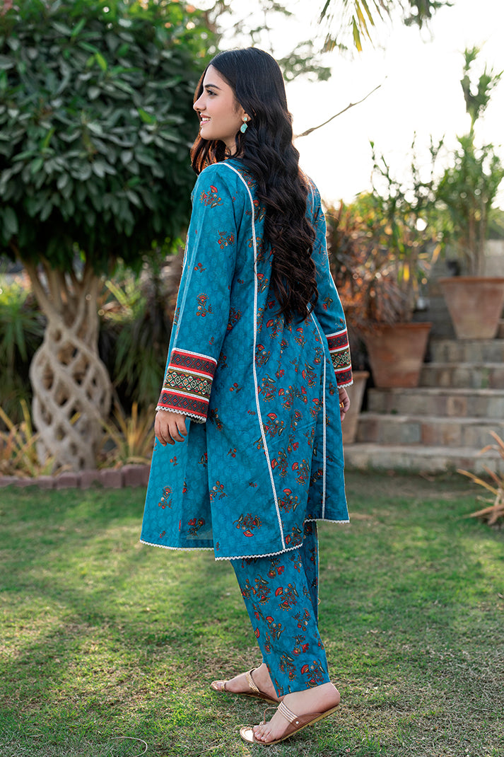 T-ALPRTW-029,  All over printed dress with the pear of frock and trouser