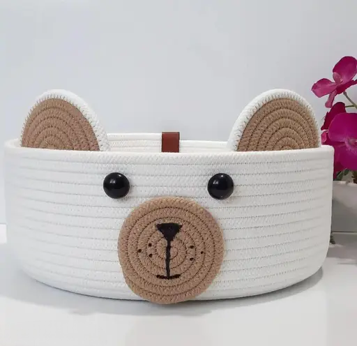 Bear-Shaped Storage Basket for Kids  Toy Basket (Small)