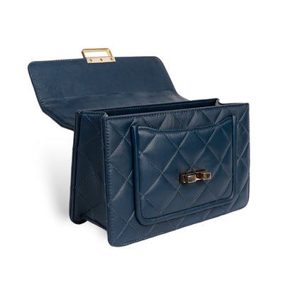 Flora Quilted Crossbody Leather Bag- tanbrown