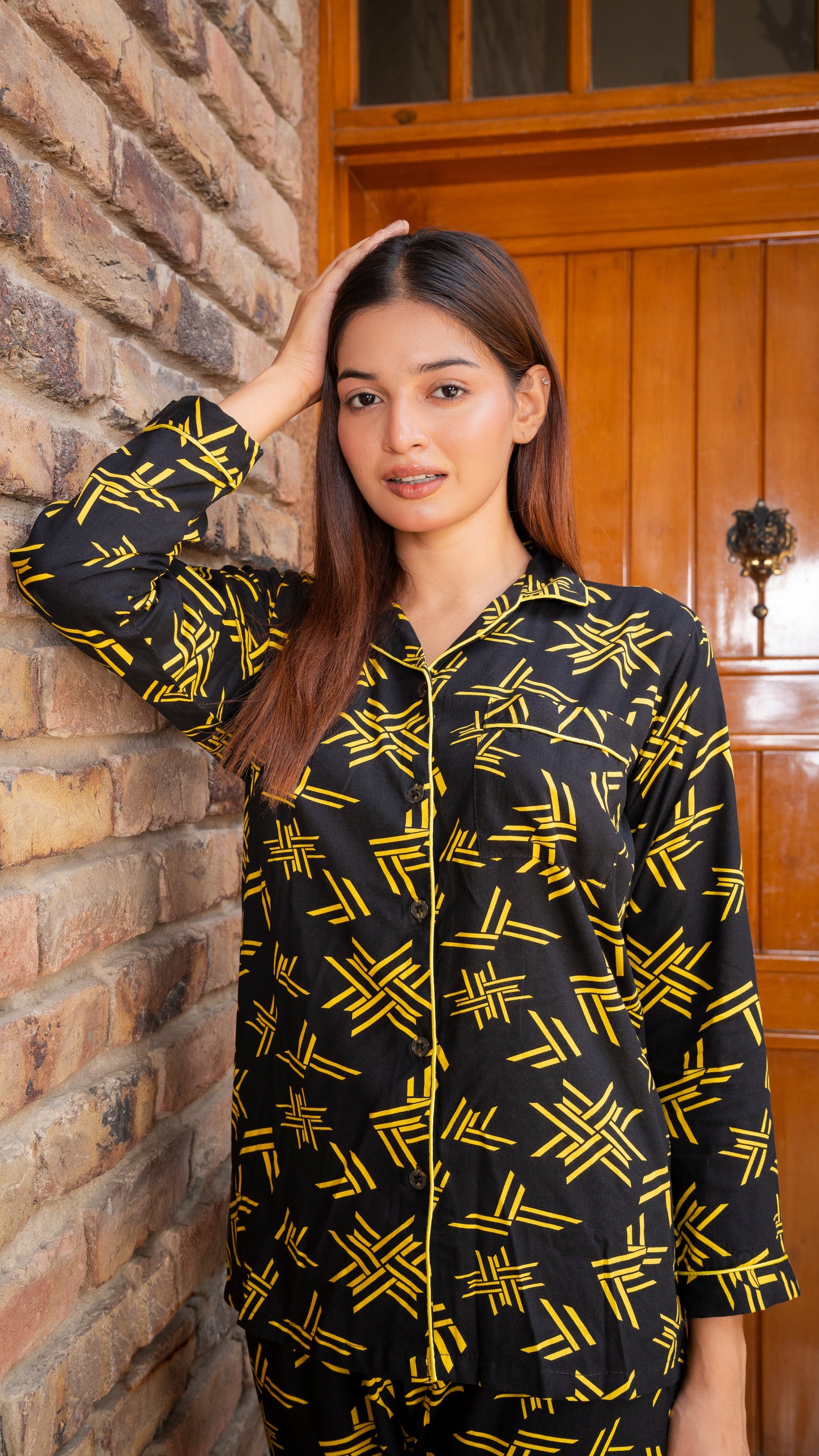 Yellow Lines PJ Set