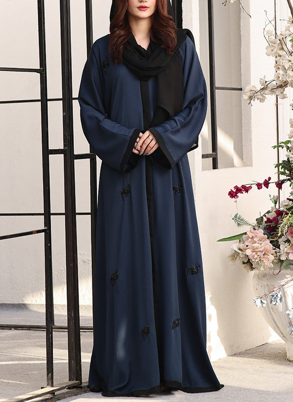 Hijab Ul Hareem Front Open Handwork Abaya Teal Cascade 0116-J-776