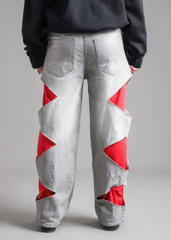 Denim Nylon Hybrid Pants