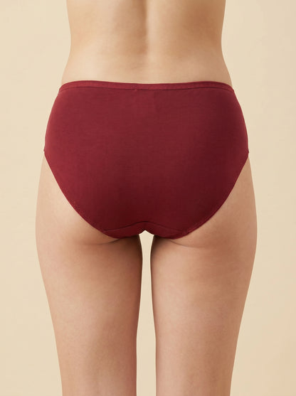 SILKIE Smart Fit, Soft Polyester Jersey Panty, Maroon