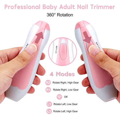 Baby Electric Nail Clipper Safe Baby Nail Trimmer Pink