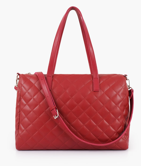 RTW Creation - Maroon quilted carryall tote bag
