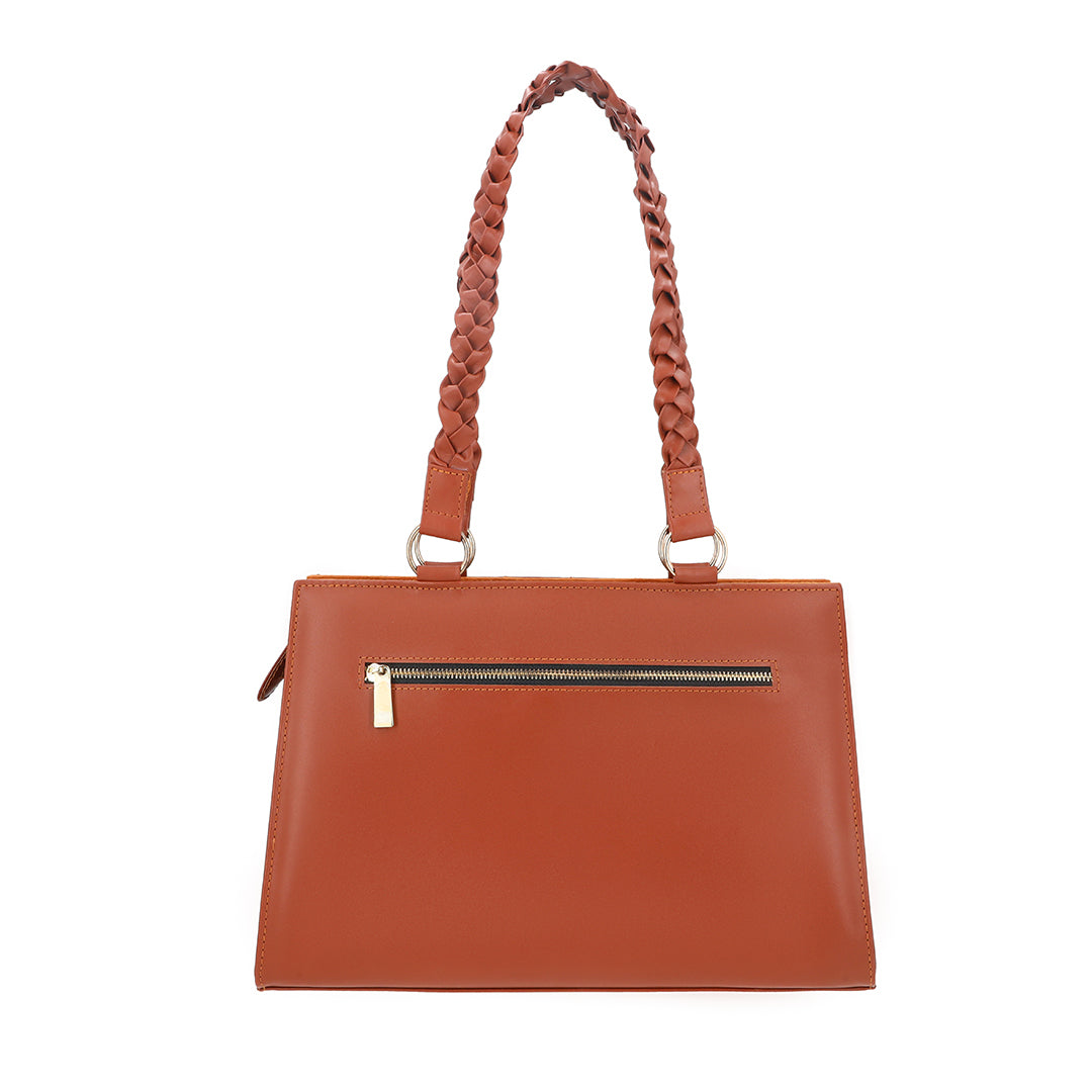 Velvique Leather Tote Bag-tan