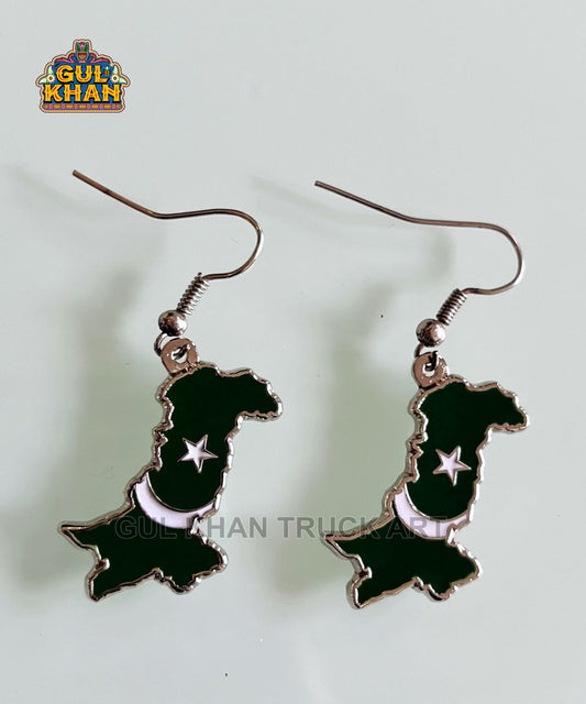 Map Metal Ear Rings