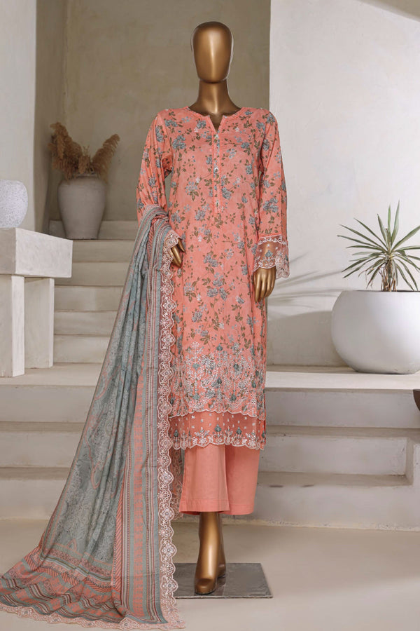 Amyrah By Sada Bahar Stitched 3 Piece Emb Festive Vol-03 Collection'2025-CKD-1035-Peach