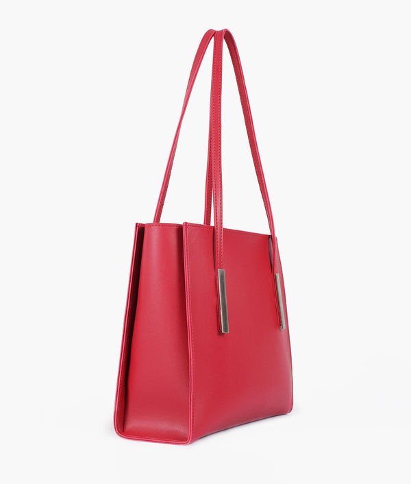 RTW Creation - Maroon zipper shoulder bag with long handle