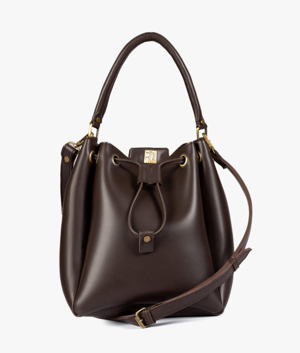 RTW Creation - Dark brown drawstring bucket bag