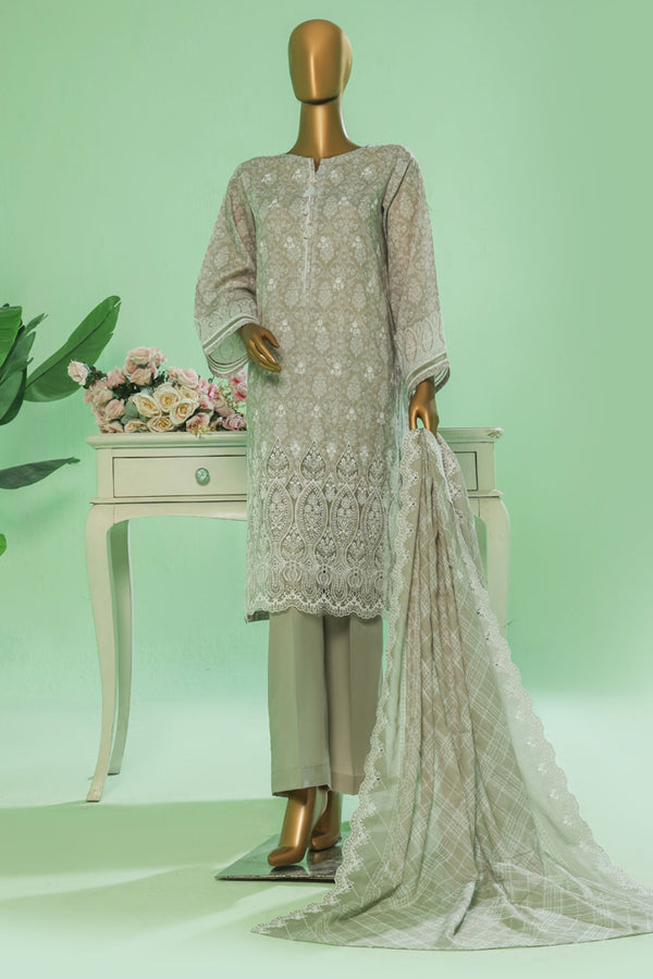 Printkari By HZ Stitched 3 Piece Prints Chikankari Vol-03 Collection'2025-PEC-054-Beige
