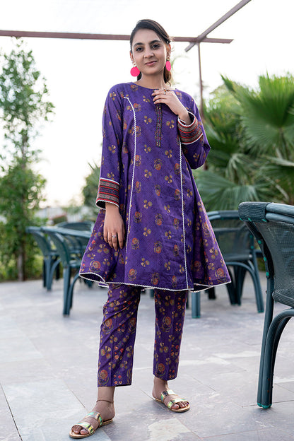 T-ALPRTW-030, All over printed dress with the pear of frock and trouser