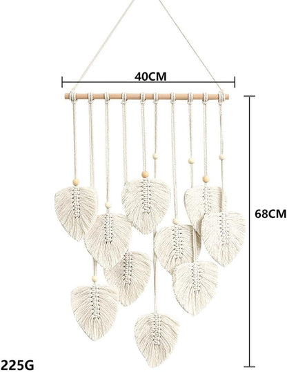 Handmade Macramé Leaf Wall Hanging – Boho Wall Décor