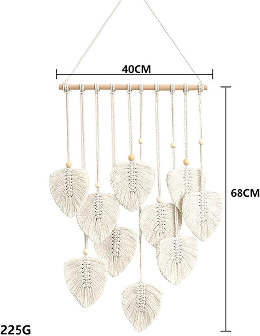 Handmade Macramé Leaf Wall Hanging – Boho Wall Décor