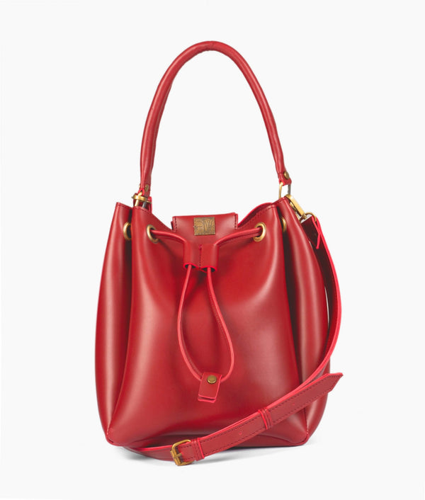 RTW Creation - Red drawstring bucket bag