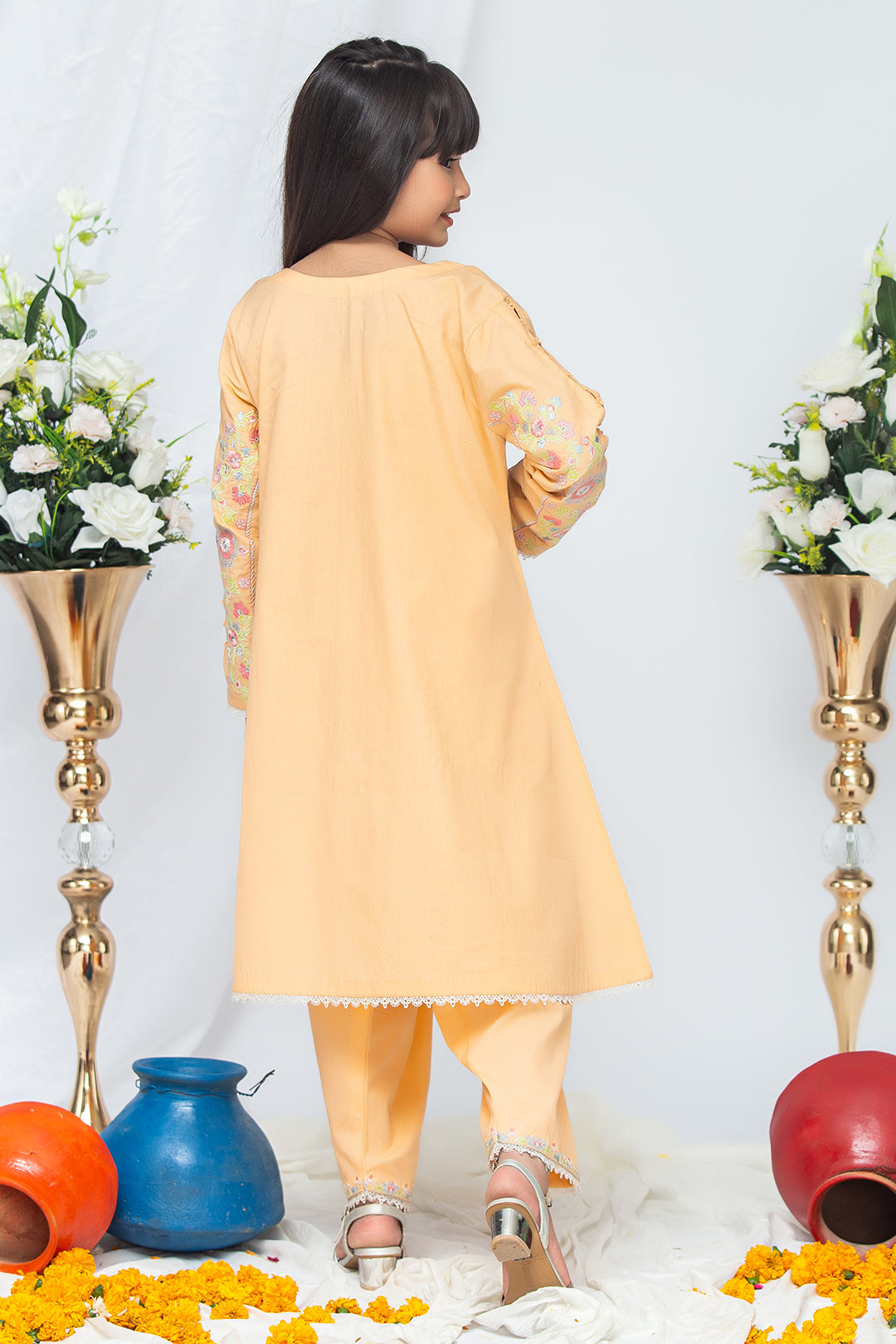 2PCS Jacquard Suit Shirt & Cotton Trouser SKU: EMB-043