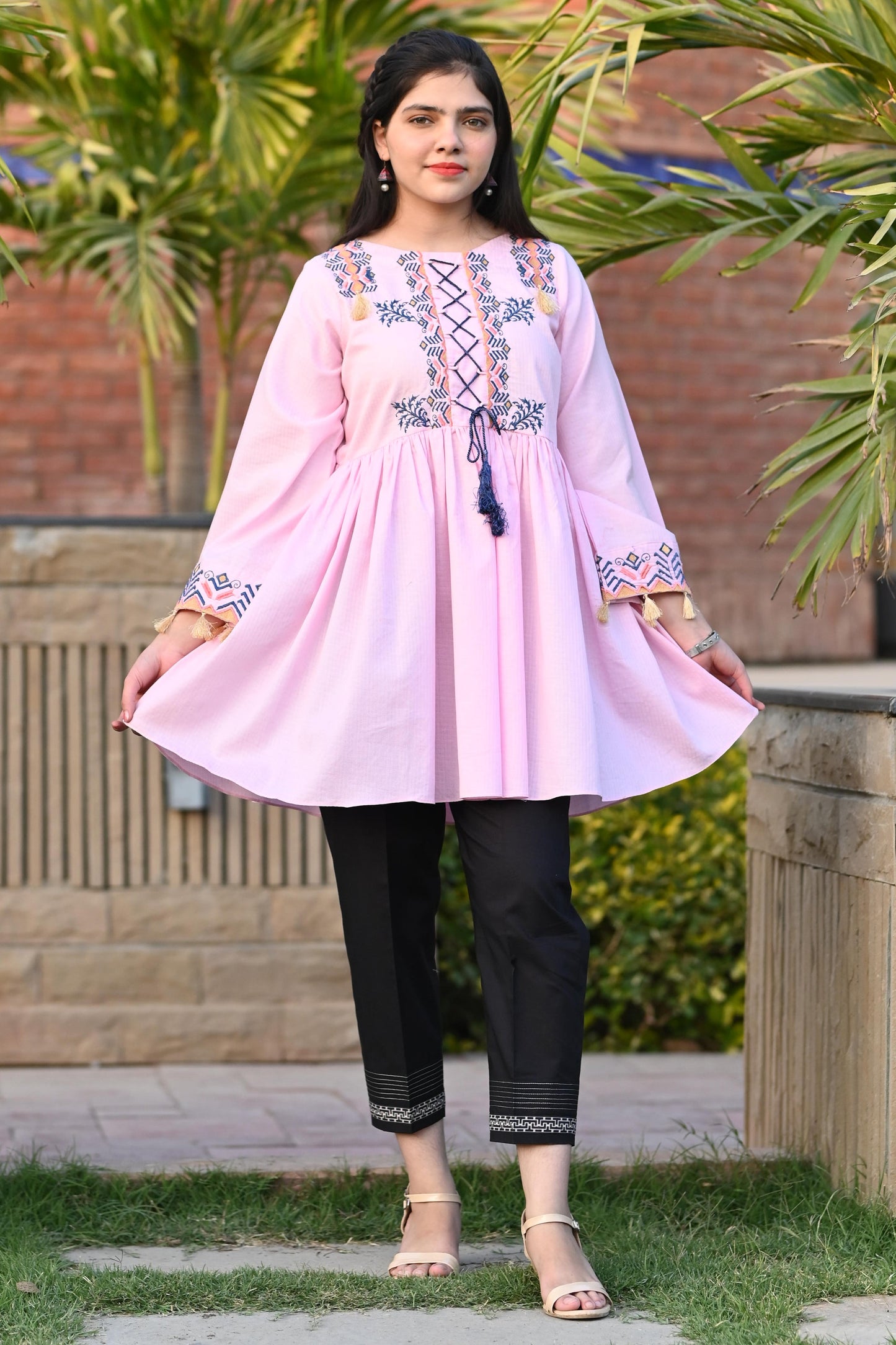 FRK-036 JACQUARD EMBROIDRED FROCK