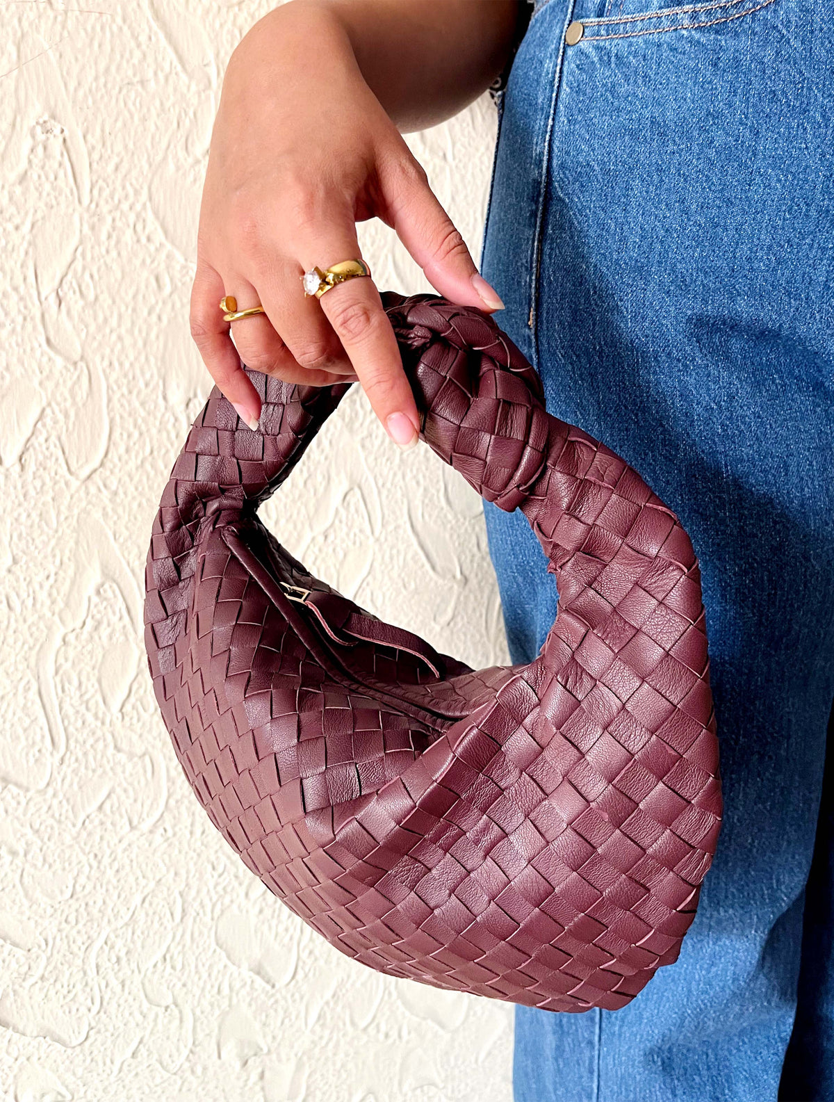 Jodie Womens Leather Handbag-Burgundy
